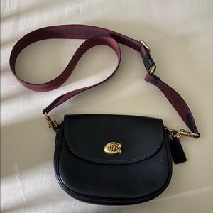 Coach Black Crossbody Bag with Gold Accents